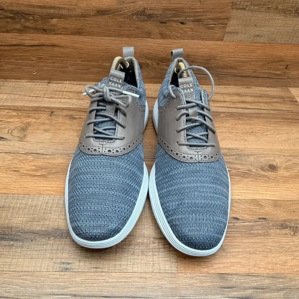 Cole Haan Grand Tour Knit Mens Size 9.5 Gray Oxford Shoes